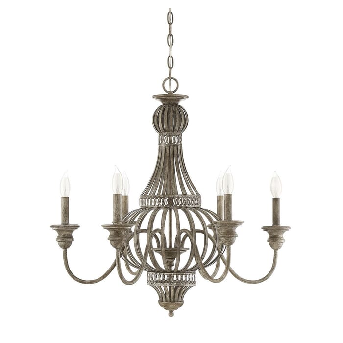 Savoy House Ashford 28" 6-Light Chandelier in Aged Wood Savoy House Ashford 28" 6-Light Chandelier in Aged Wood