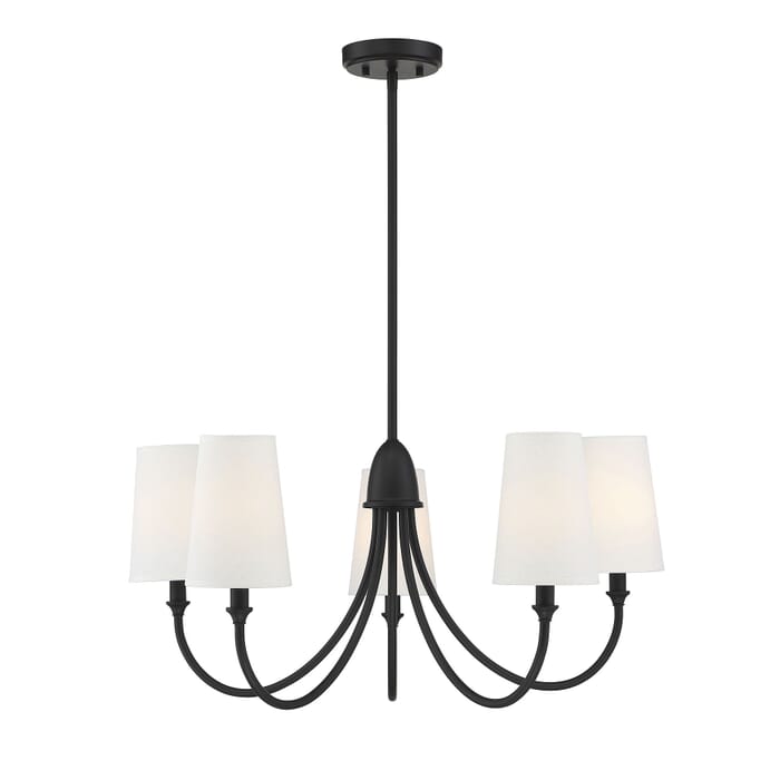 Savoy House Cameron 5-Light Transitional Chandelier in Matte Black