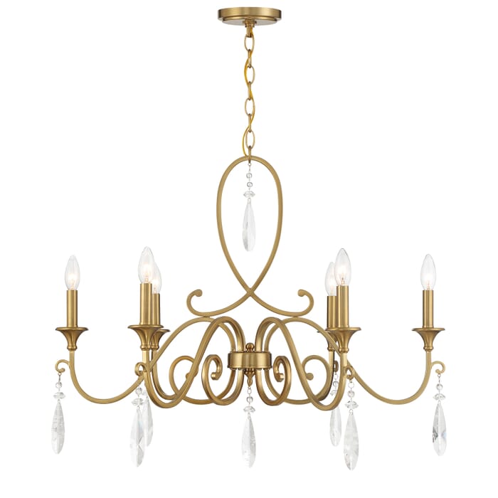 Fairchild 6-Light Chandelier in Warm Brass Fairchild 6-Light Chandelier in Warm Brass