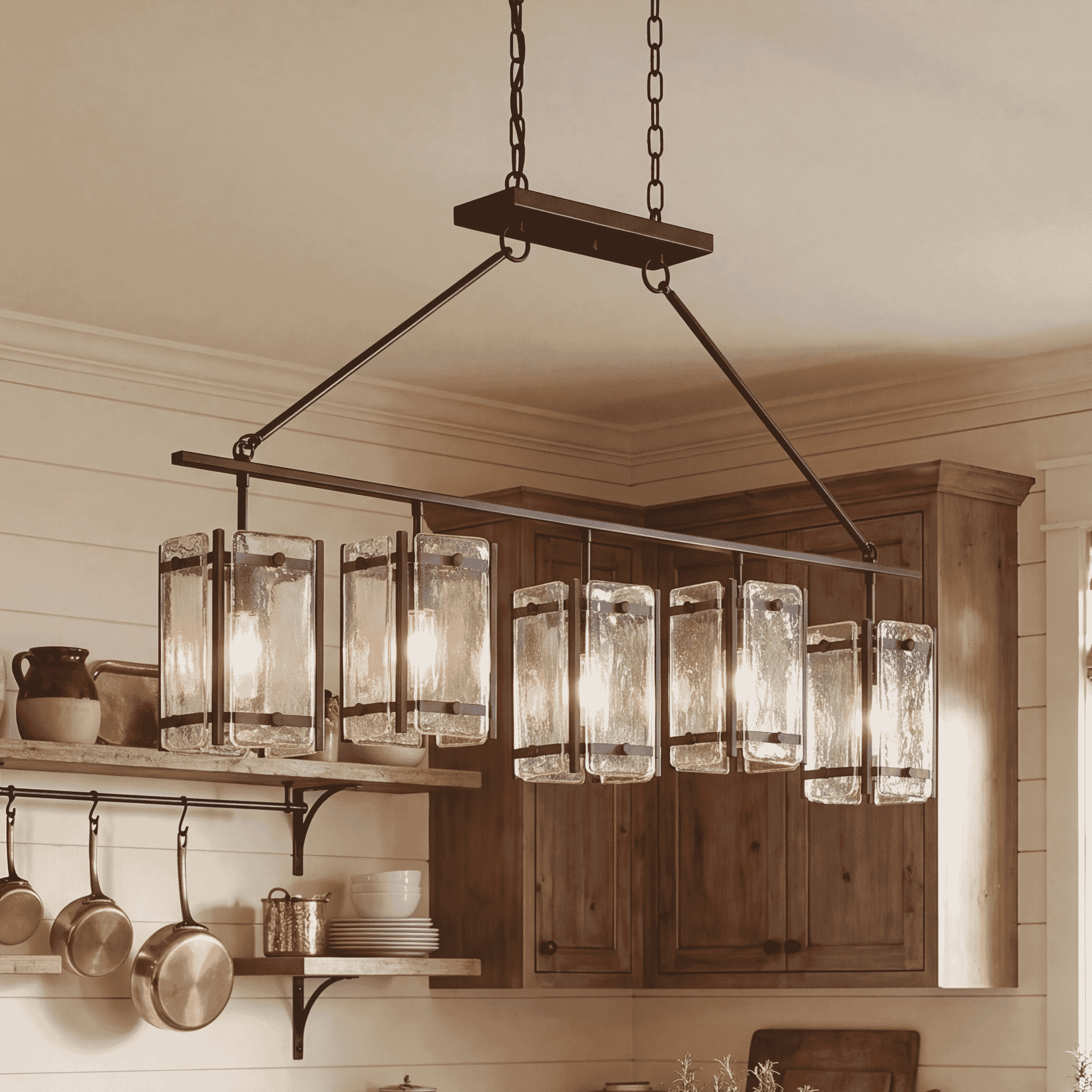 Glenwood by Brian Thomas 5-Light Linear Chandelier in English Bronze