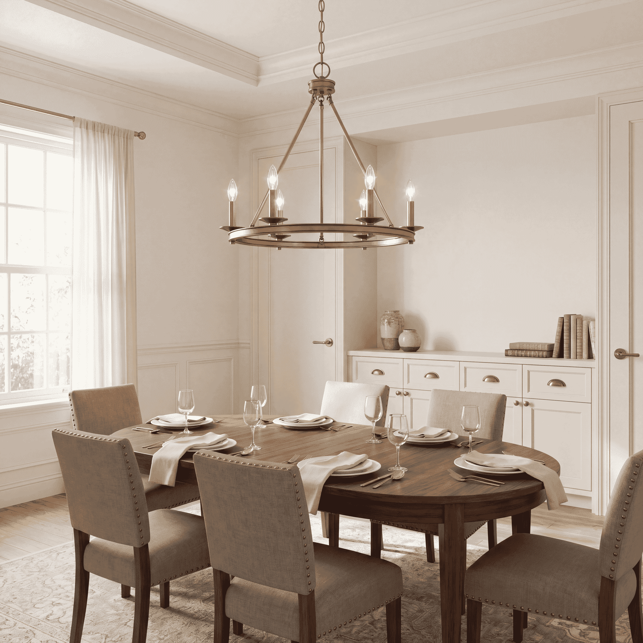 Middleton 6-Light Chandelier in Warm Brass