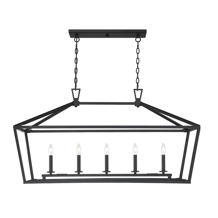 Savoy House Townsend 5-Light Linear Chandelier in Matte Black Savoy House Townsend 5-Light Linear Chandelier in Matte Black