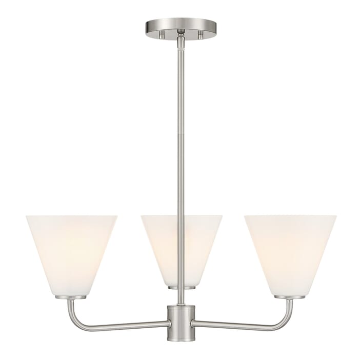 Blair 3-Light Chandelier in Satin Nickel Blair 3-Light Chandelier in Satin Nickel