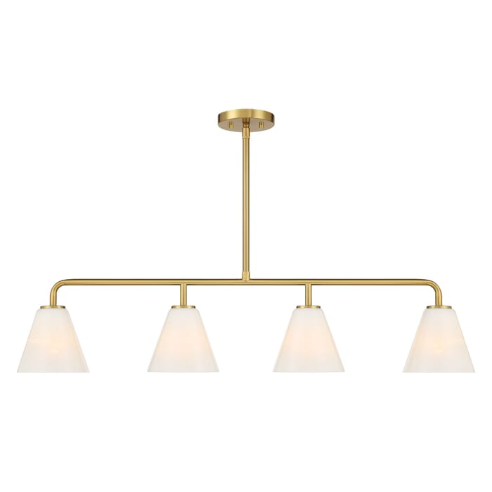Blair 4-Light Linear Chandelier in Warm Brass Blair 4-Light Linear Chandelier in Warm Brass