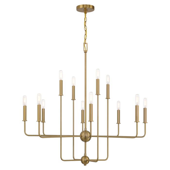 Avondale 12-Light Chandelier in Warm Brass Avondale 12-Light Chandelier in Warm Brass