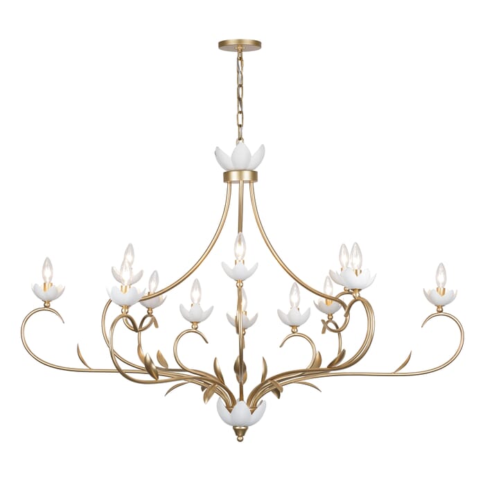 Muse 12-Light Chandelier in French Gold and White Cashmere by Breegan Jane Muse 12-Light Chandelier in French Gold and White Cashmere by Breegan Jane