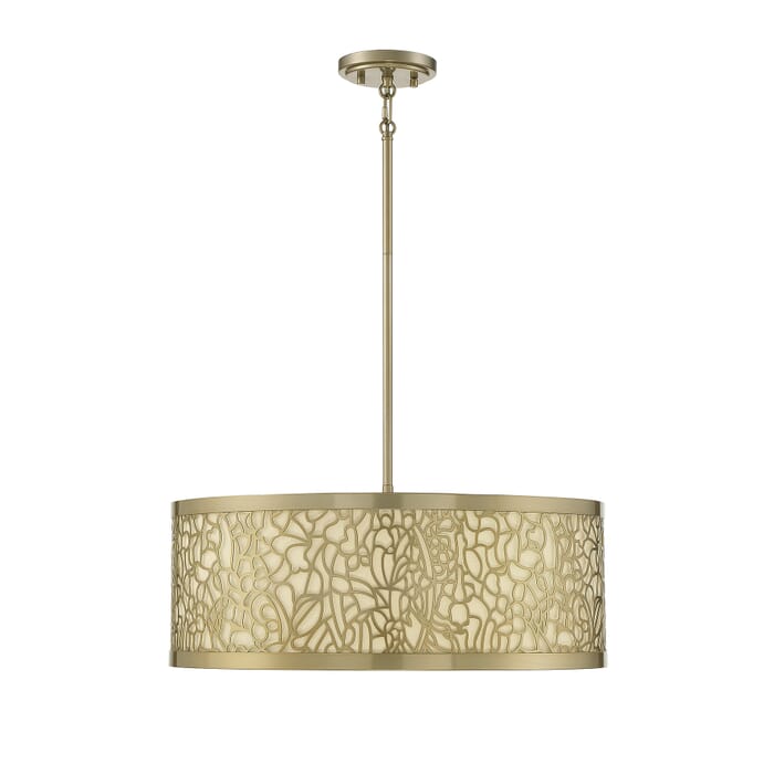 Savoy House New Haven 4-Light Pendant in Burnished Brass Savoy House New Haven 4-Light Pendant in Burnished Brass