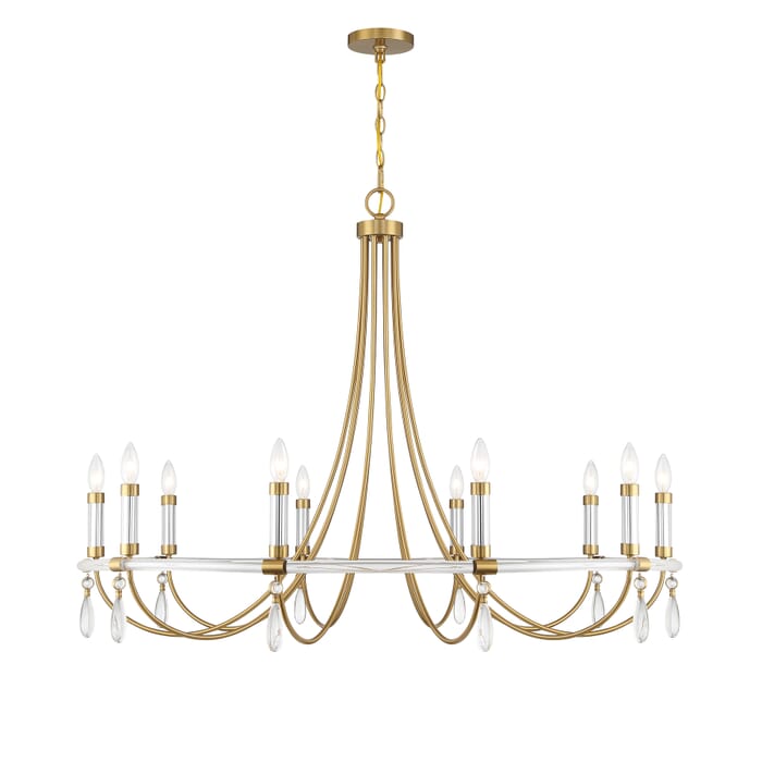 Mayfair 10-Light Chandelier in Warm Brass and Chrome Mayfair 10-Light Chandelier in Warm Brass and Chrome
