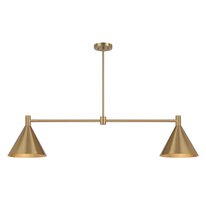 Pharos 2-Light Linear Chandelier in Noble Brass by Breegan Jane Pharos 2-Light Linear Chandelier in Noble Brass by Breegan Jane