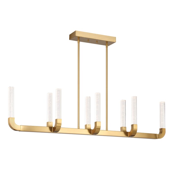 Del Mar 8-Light LED Linear Chandelier in Warm Brass by Breegan Jane Del Mar 8-Light LED Linear Chandelier in Warm Brass by Breegan Jane