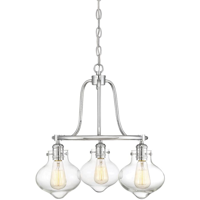 Savoy House Allman 3-Light Chandelier in Polished Chrome Savoy House Allman 3-Light Chandelier in Polished Chrome