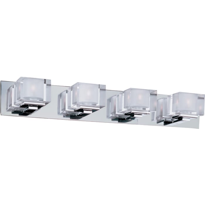 Maxim Lighting Cubic 4-Light Bathroom Vanity Light in Polished Chrome Maxim Lighting Cubic 4-Light Bathroom Vanity Light in Polished Chrome