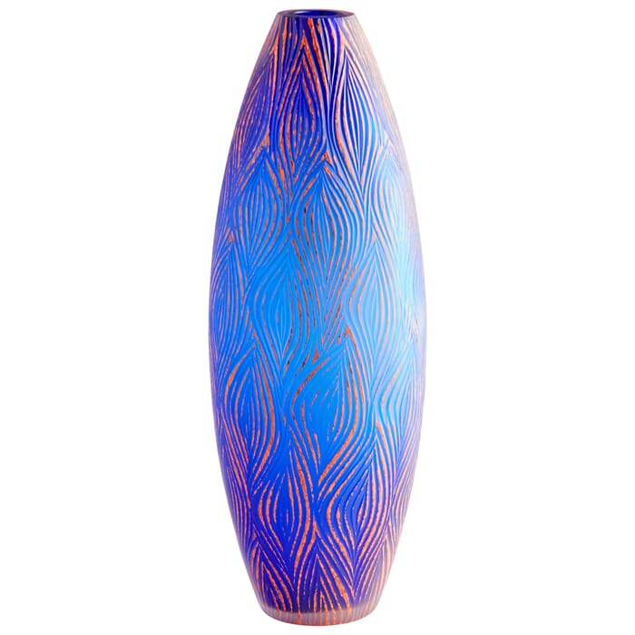 Cyan Design Fused Groove Vase in Blue Cyan Design Fused Groove Vase in Blue