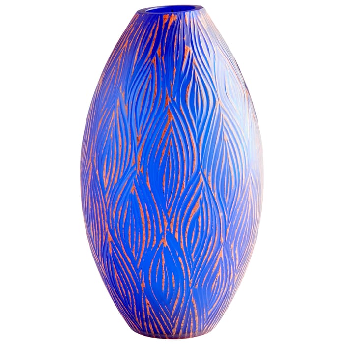 Cyan Design Small Fused Groove Vase in Blue Cyan Design Small Fused Groove Vase in Blue