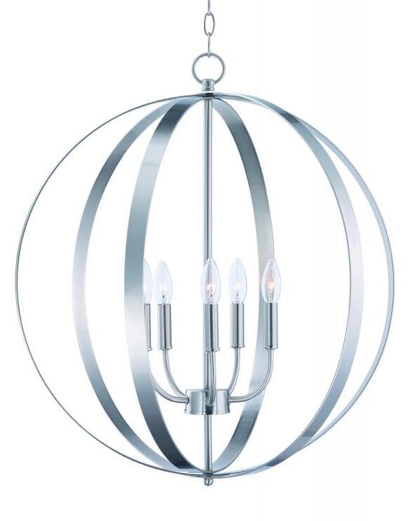 Maxim Provident 5-Light Globe Pendant in Satin Nickel