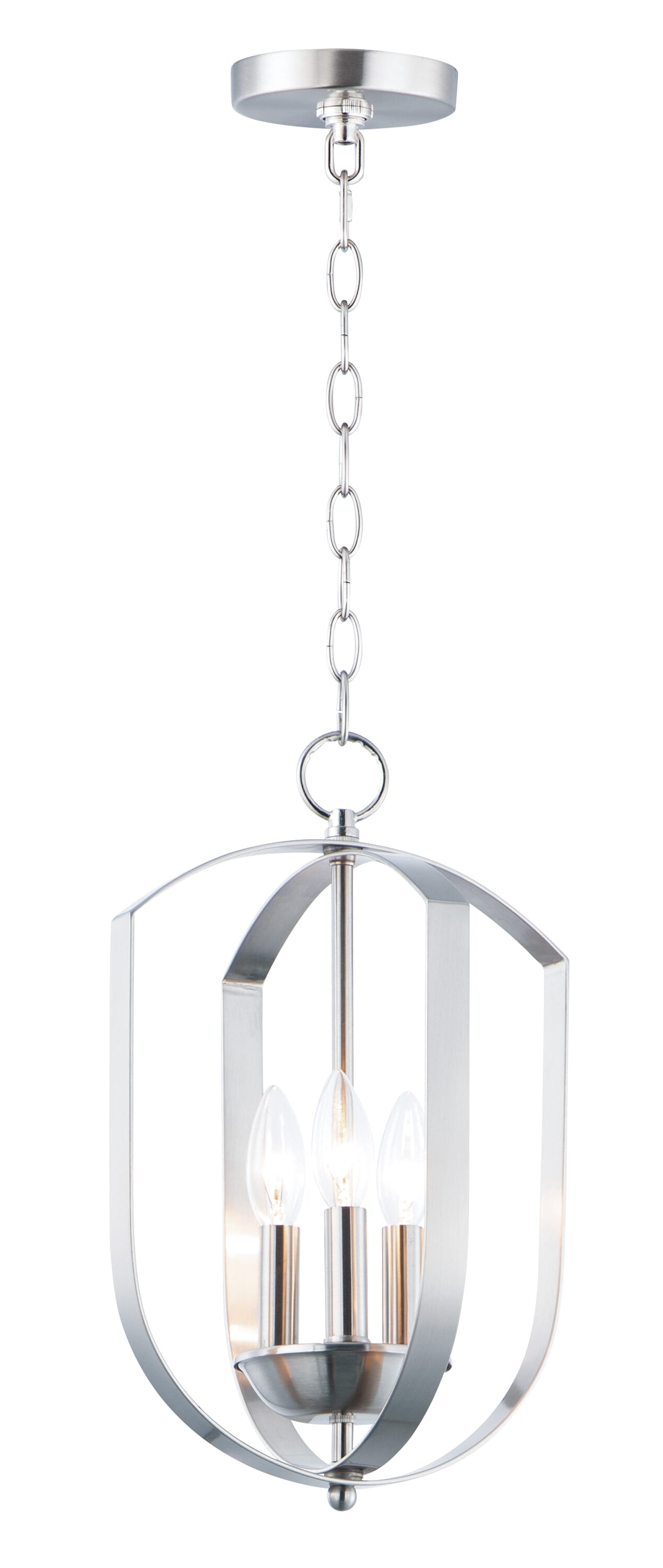 Maxim Provident 3-Light Transitional Chandelier in Satin Nickel