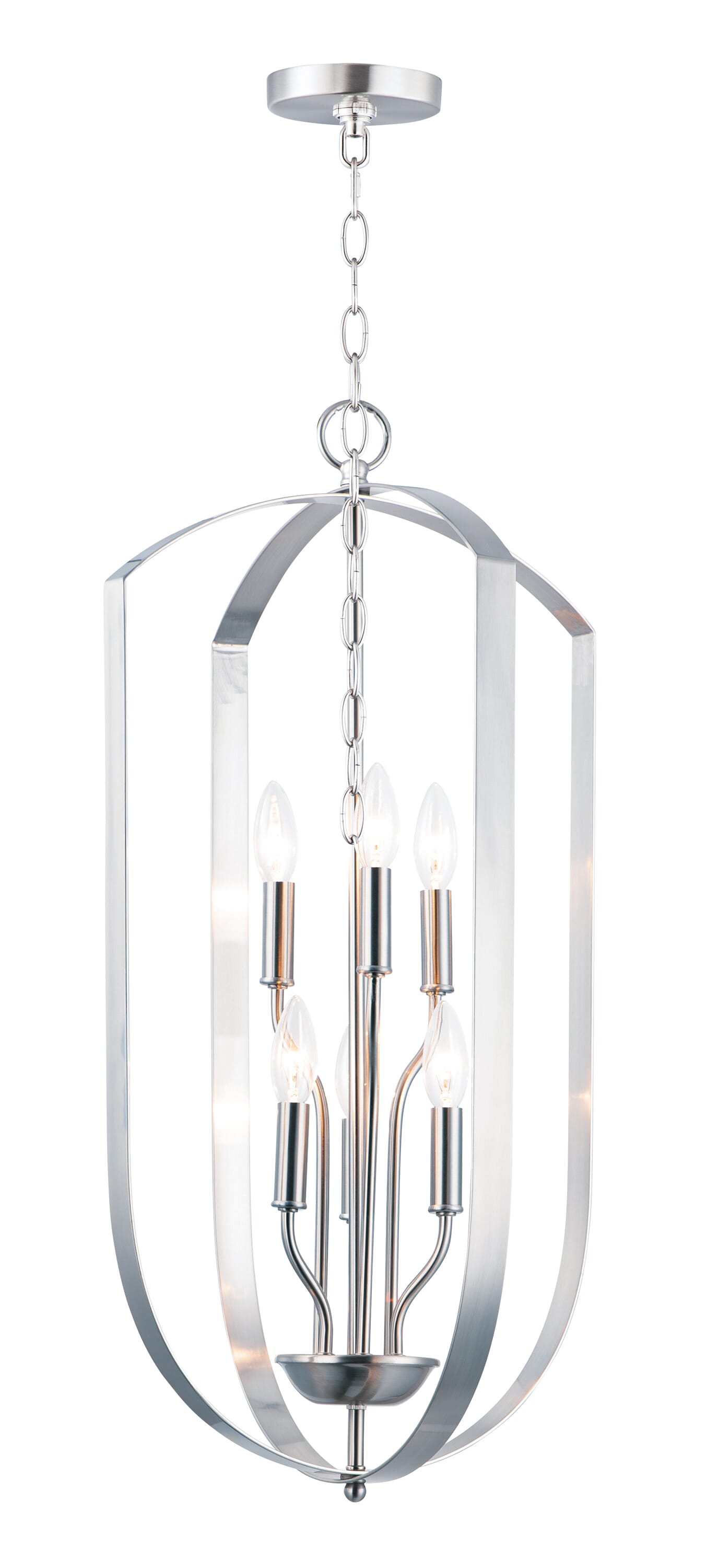 Maxim Provident 6-Light Transitional Chandelier in Satin Nickel - 10039SN