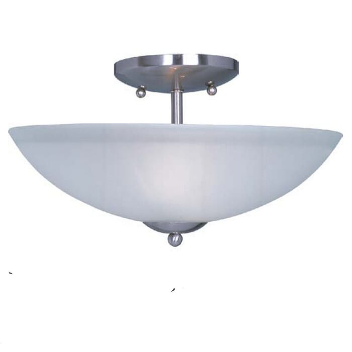 Maxim Lighting Logan 13" 2-Light Frosted Semi-Flush Mount in Satin Nickel Maxim Lighting Logan 13" 2-Light Frosted Semi-Flush Mount in Satin Nickel
