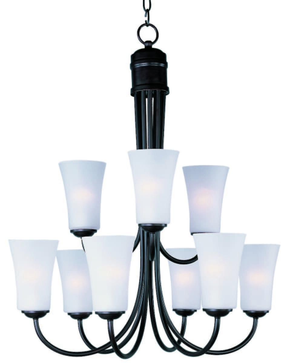 Maxim Logan 28.5" 9-Light Multi-Tier Chandelier in Oil Rubbed Bronze