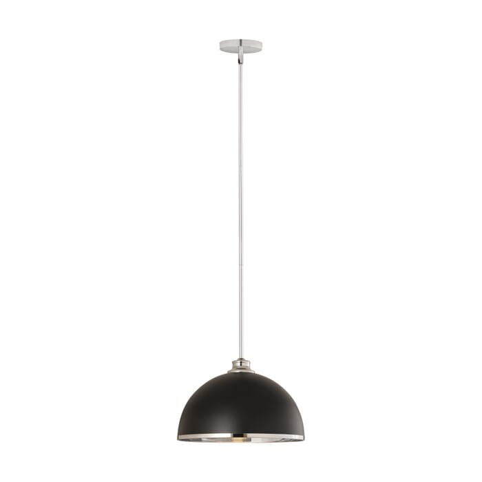 Z-Lite Landry 1-Light Pendant Light In Matte Black With Chrome Z-Lite Landry 1-Light Pendant Light In Matte Black With Chrome