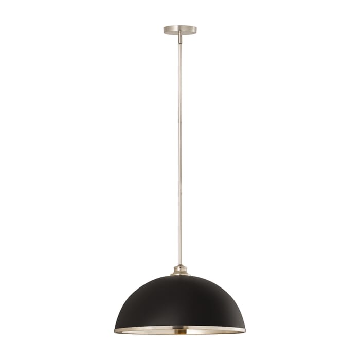 Z-Lite Landry 1-Light Pendant Light In Matte Black With Brushed Nickel Z-Lite Landry 1-Light Pendant Light In Matte Black With Brushed Nickel