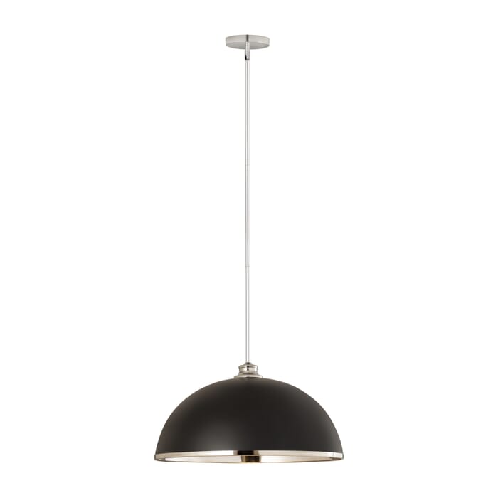 Z-Lite Landry 1-Light Pendant Light In Matte Black With Chrome Z-Lite Landry 1-Light Pendant Light In Matte Black With Chrome