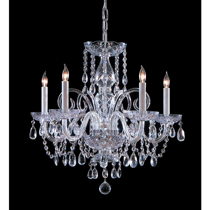 Crystorama Traditional Crystal 5-Light 21" Traditional Chandelier in Polished Chrome with Clear Spectra Crystals Crystorama Traditional Crystal 5-Light 21" Traditional Chandelier in Polished Chrome with Clear Spectra Crystals