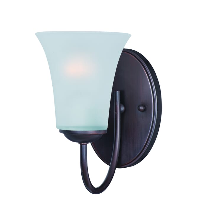 Logan 1-Light Bathroom Vanity Light in Oil Rubbed Bronze Logan 1-Light Bathroom Vanity Light in Oil Rubbed Bronze