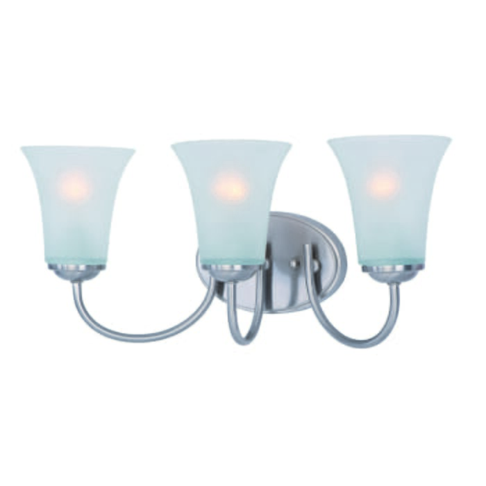 Maxim Lighting Logan 3-Light Bathroom Vanity Light, Satin Nickel Finish Maxim Lighting Logan 3-Light Bathroom Vanity Light, Satin Nickel Finish