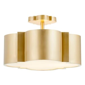 Cyan Design Wyatt 3-Light 16" Quatrefoil Ceiling Light in Aged Brass