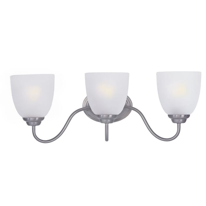 Maxim Stefan 21.5" 3-Light Frosted Glass Bathroom Vanity Light in Satin Nickel Maxim Stefan 21.5" 3-Light Frosted Glass Bathroom Vanity Light in Satin Nickel