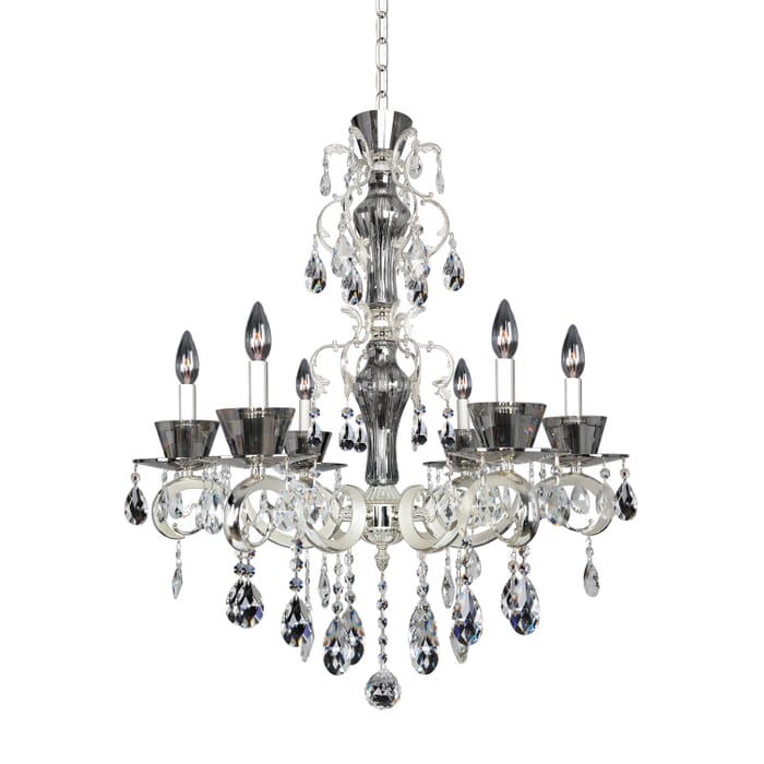 Allegri Locatelli 6-Light Contemporary Chandelier in Two Tone Silver Allegri Locatelli 6-Light Contemporary Chandelier in Two Tone Silver