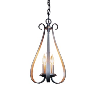 Hubbardton Forge 17" 3-Light Sweeping Taper Chandelier in Natural Iron