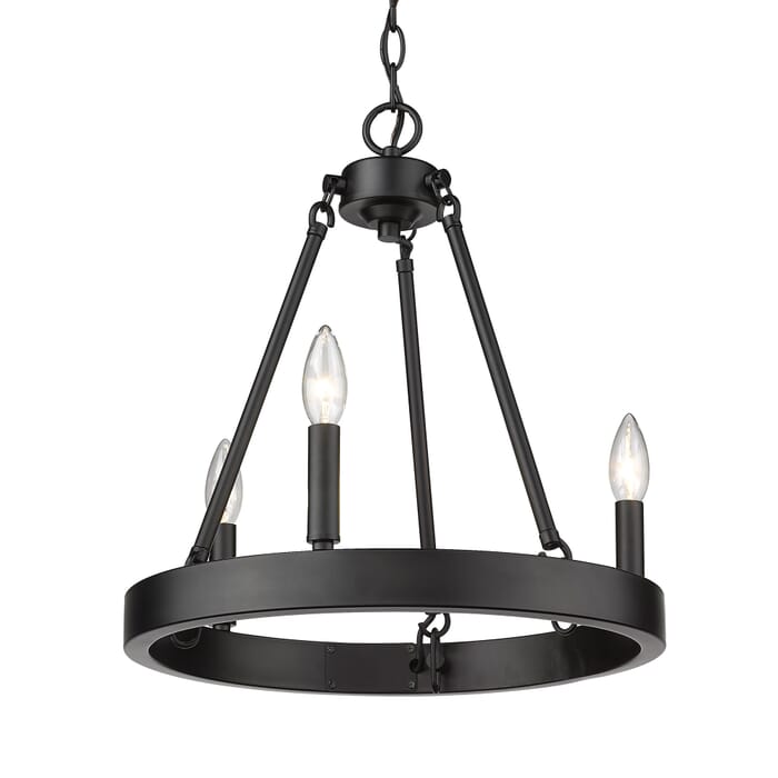 Golden Alastair 3-Light Transitional Chandelier in Matte Black Golden Alastair 3-Light Transitional Chandelier in Matte Black