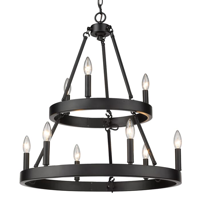 Golden Alastair 9-Light Transitional Chandelier in Matte Black Golden Alastair 9-Light Transitional Chandelier in Matte Black
