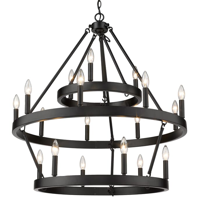 Golden Alastair 18-Light Transitional Chandelier in Matte Black Golden Alastair 18-Light Transitional Chandelier in Matte Black
