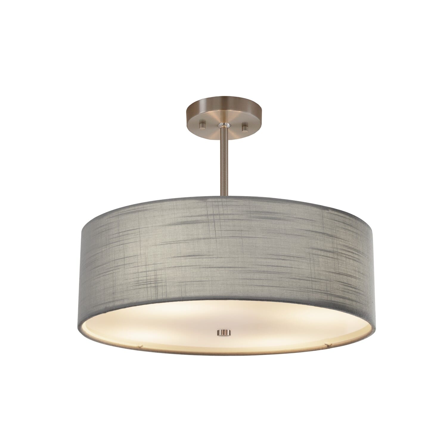 Textile 3-Light Drum Pendant in Pewter