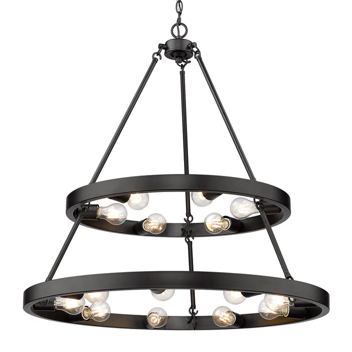 Golden Castile 15-Light Chandelier in Matte Black Golden Castile 15-Light Chandelier in Matte Black