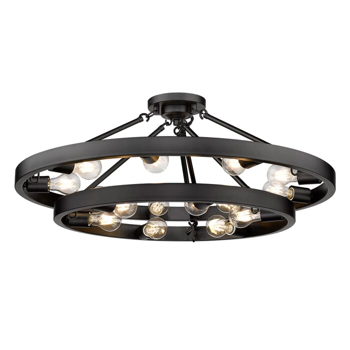 Golden Castile 15-Light Ceiling Light in Matte Black Golden Castile 15-Light Ceiling Light in Matte Black