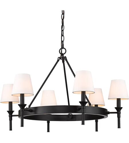 Golden Edinburgh 6-Light Transitional Chandelier in Matte Black