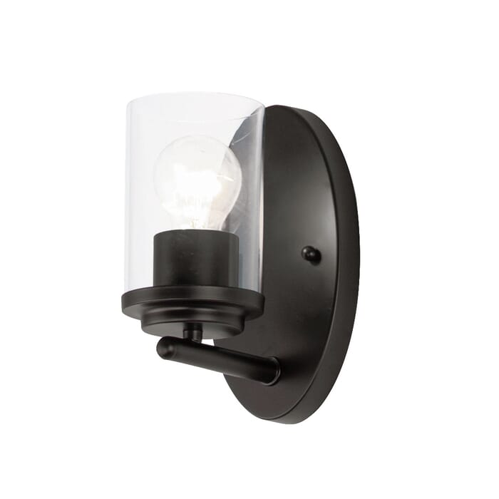Corona 1-Light Wall Sconce in Black Corona 1-Light Wall Sconce in Black