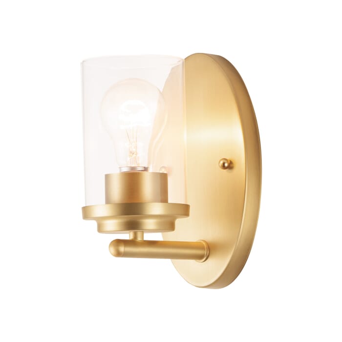 Corona 1-Light Wall Sconce in Satin Brass Corona 1-Light Wall Sconce in Satin Brass