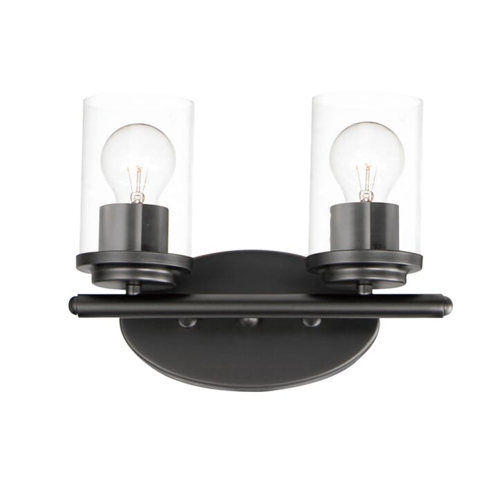 Corona 2-Light Bathroom Vanity Light in Black Corona 2-Light Bathroom Vanity Light in Black