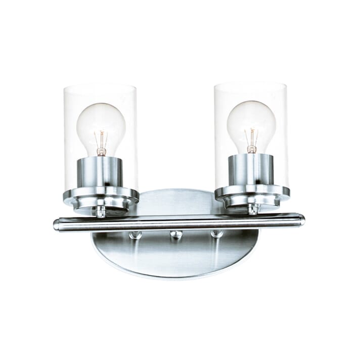 Corona 2-Light Bathroom Vanity Light in Polished Chrome Corona 2-Light Bathroom Vanity Light in Polished Chrome