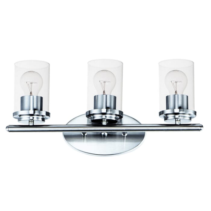 Corona 3-Light Bathroom Vanity Light in Polished Chrome Corona 3-Light Bathroom Vanity Light in Polished Chrome