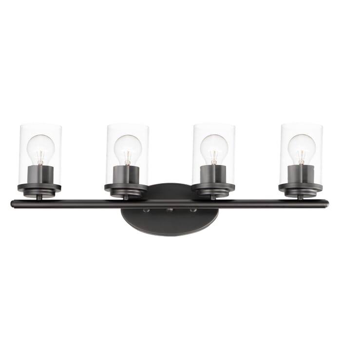 Corona 4-Light Bathroom Vanity Light in Black Corona 4-Light Bathroom Vanity Light in Black