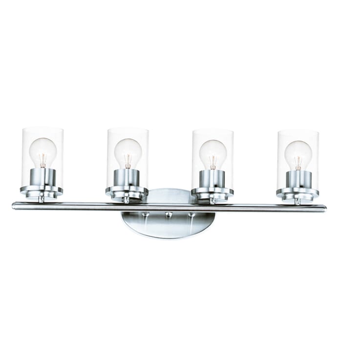 Corona 4-Light Bathroom Vanity Light in Polished Chrome Corona 4-Light Bathroom Vanity Light in Polished Chrome