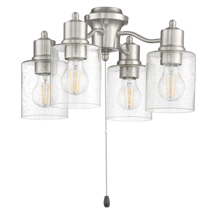 Light Kit-Armed 4-Light LED Fan Light Kit in Brushed Polished Nickel Light Kit-Armed 4-Light LED Fan Light Kit in Brushed Polished Nickel