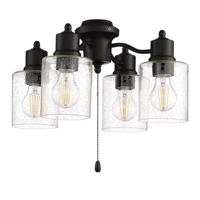 Light Kit-Armed 4-Light LED Fan Light Kit in Flat Black Light Kit-Armed 4-Light LED Fan Light Kit in Flat Black