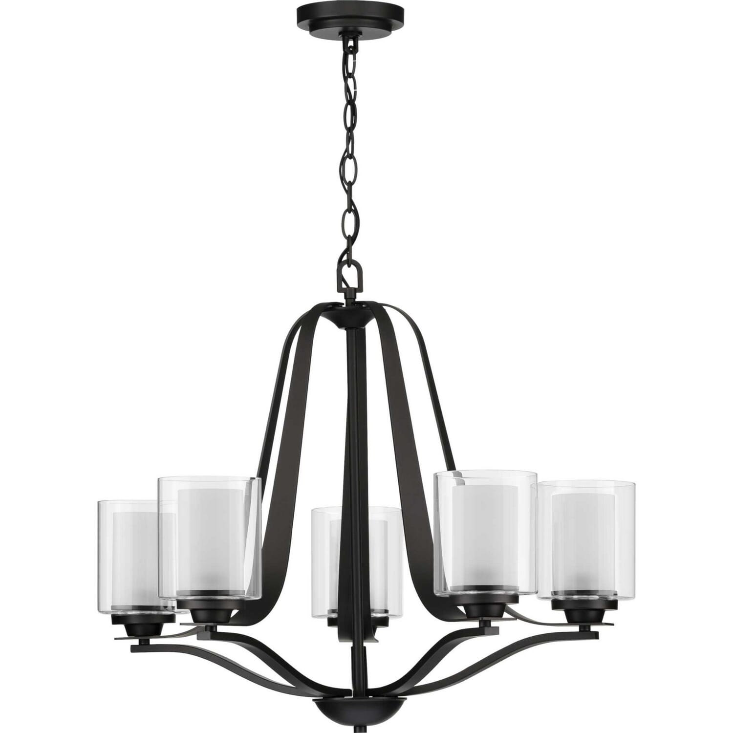 Graphite Five Light Chandelier from the Kene Collection